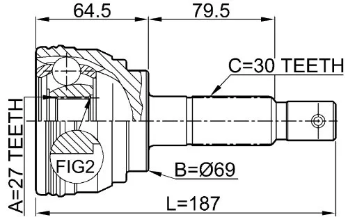 Przegub kpl. TOYOTA - [10P2087JPN](27/69/30)