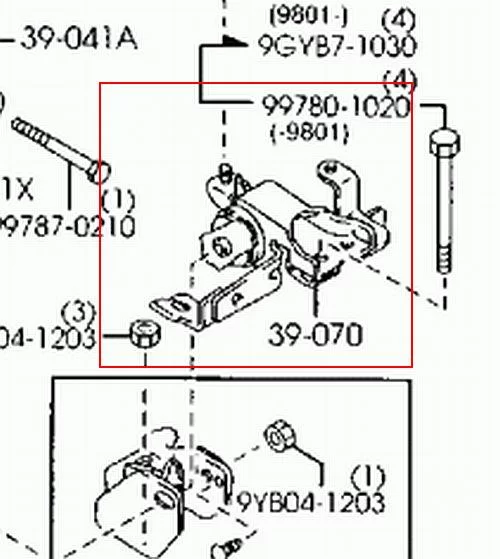 Poduszka skrzyni biegów lewa - MAZDA  [S2245014]MT