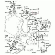  Poduszka tylna mocowania skrzyni biegów - MAZDA  [BJ3A-39-040A,BJ3A39040A]