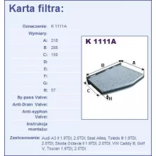  Filtr kabinowy węglowy - [K1111A]