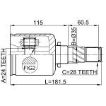 Przegub wewn. LEWY kpl. MAZDA - [NPW-MZ-029](GG27-22-620) 24x35x28 AUTOMAT TRANSMISSION