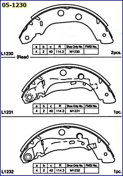 Szczęki hamulcowe NISSAN - [05-1230S] ->12.2000