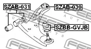 Tuleja wahacza przedniego SUZUKI - [SZAB-030](#4520165J00) TYŁ