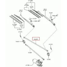   Cięgno wycieraczek - MAZDA [GE4T-67-362,GE4T67362]  (między sworzniami wycieraczek)