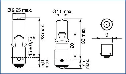 Żarówka mini halogenowa H6W 12V 6W  [OSR64132]