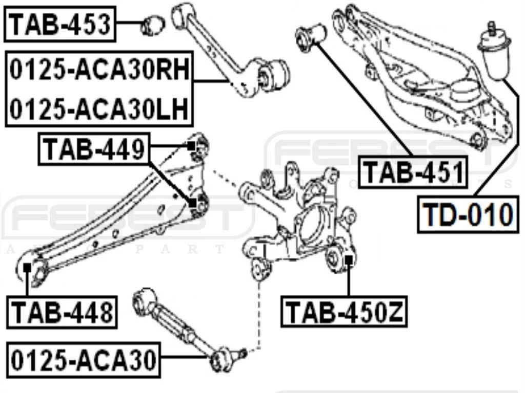 Drążek tylny z przegubem TOYOTA - [0125-ACA30](48710-42020,48710-0R020) 