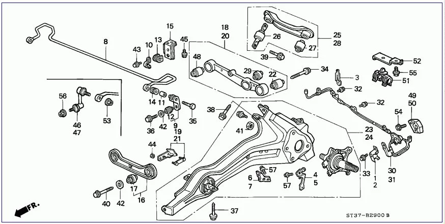 Tuleja wahacza tylnego poprzecznego - HONDA [HAB-067] 50/37 mm