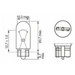 Żarówka całoszklana 12V 3W  [NAR 17097]