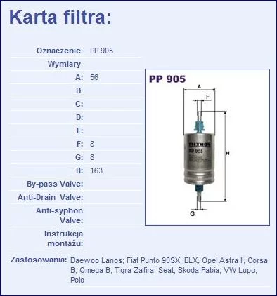 Filtr paliwa - [B3X004PR]