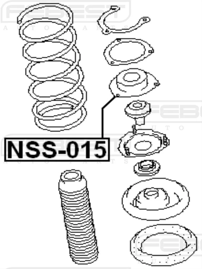 Górne mocowanie amortyzatora przód NISSAN - [NSS-015] 54320-4U010,543204U010 bez łożyska