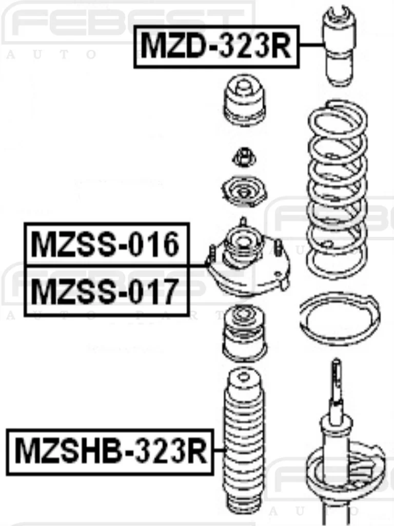 Górne mocowanie MAZDA - [AD-MZ-018] tył lewe B25D-28-390B,B25D-28-390A 	 	  