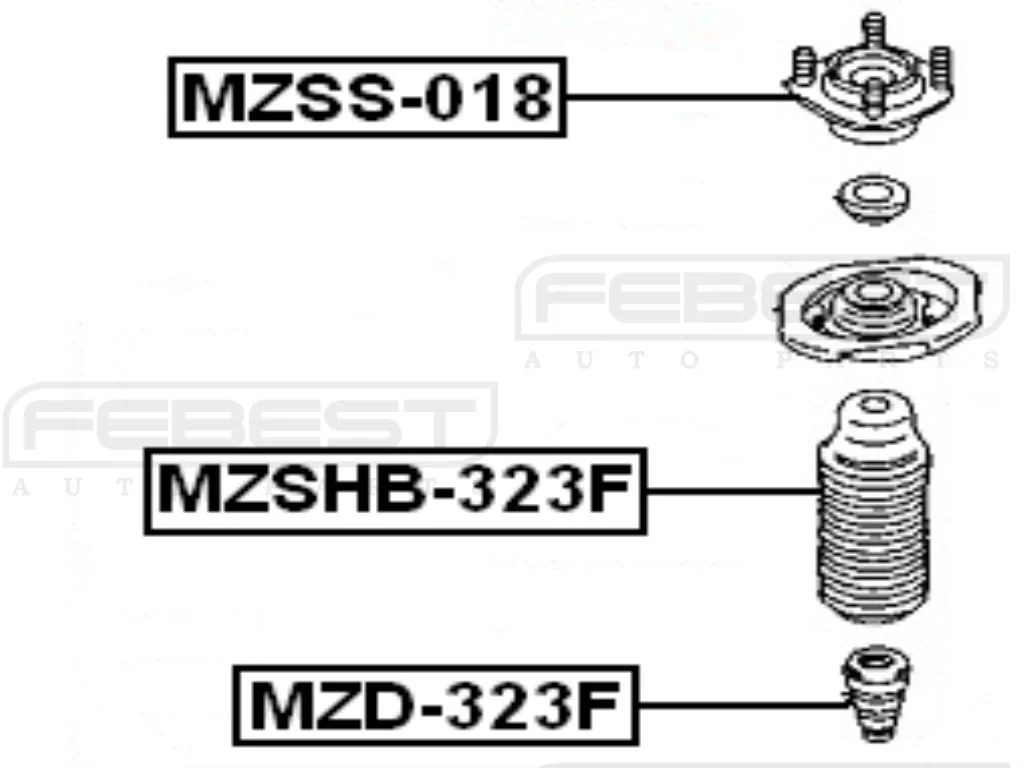 Górne mocowanie MAZDA - [MZSS-018] przód B25D-34-380A , CB01-34-380 , C145-34-380C