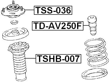 Górne mocowanie TOYOTA - [TSS-036] 48609-05040,48609-05030 PRZÓD 