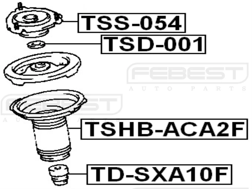 Górne mocowanie TOYOTA - [TSS-054] 48609­-42010­,48609-42011  PRZÓD 