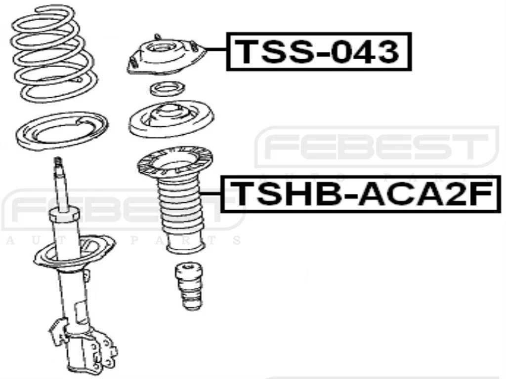 Górne mocowanie TOYOTA - [TSS-043] 48609-42012  PRZÓD 