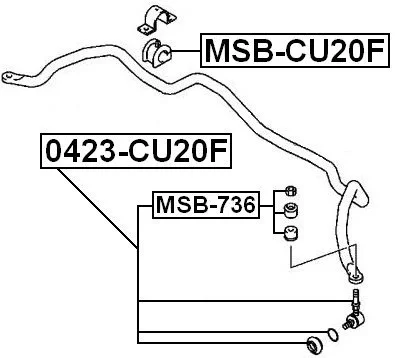 Guma drążka stabilizatora przedniego MITSUBISHI- [MSB-CU20F] MN100250 D=26 mm