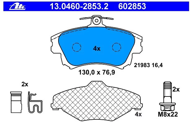 Klocki hamulcowe MITSUBISHI - [13.0460-2853.2] 1999.03->