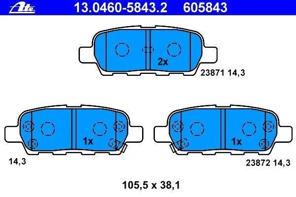 Klocki hamulcowe NISSAN - [13.0460-5843.2](440608H385)