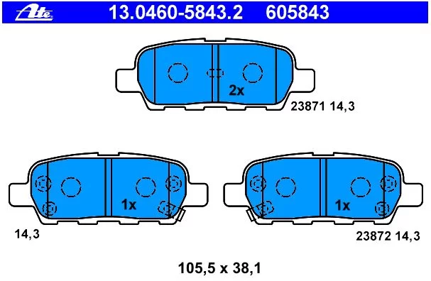Klocki hamulcowe NISSAN - [13.0460-5843.2]