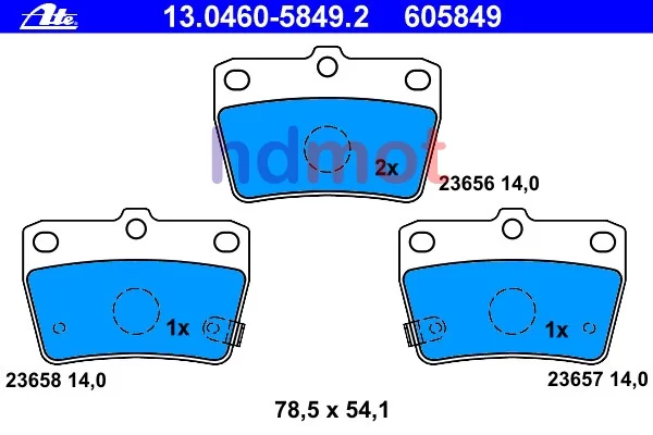 Klocki hamulcowe TOYOTA - [13.0460-5849.2](04466-42030)