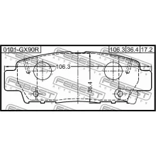  Klocki hamulcowe TOYOTA - [0101-GX90R] 04466-07010 ,04466-07011TYP B