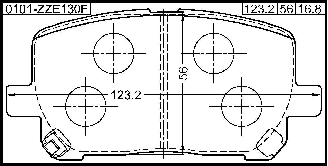 Klocki hamulcowe TOYOTA - [0101-ZZE130F] 04465-02070