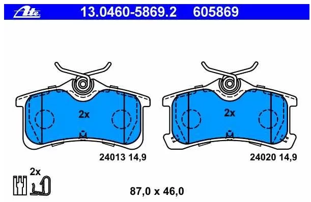 Klocki hamulcowe TOYOTA - [13.0460-4869.2]