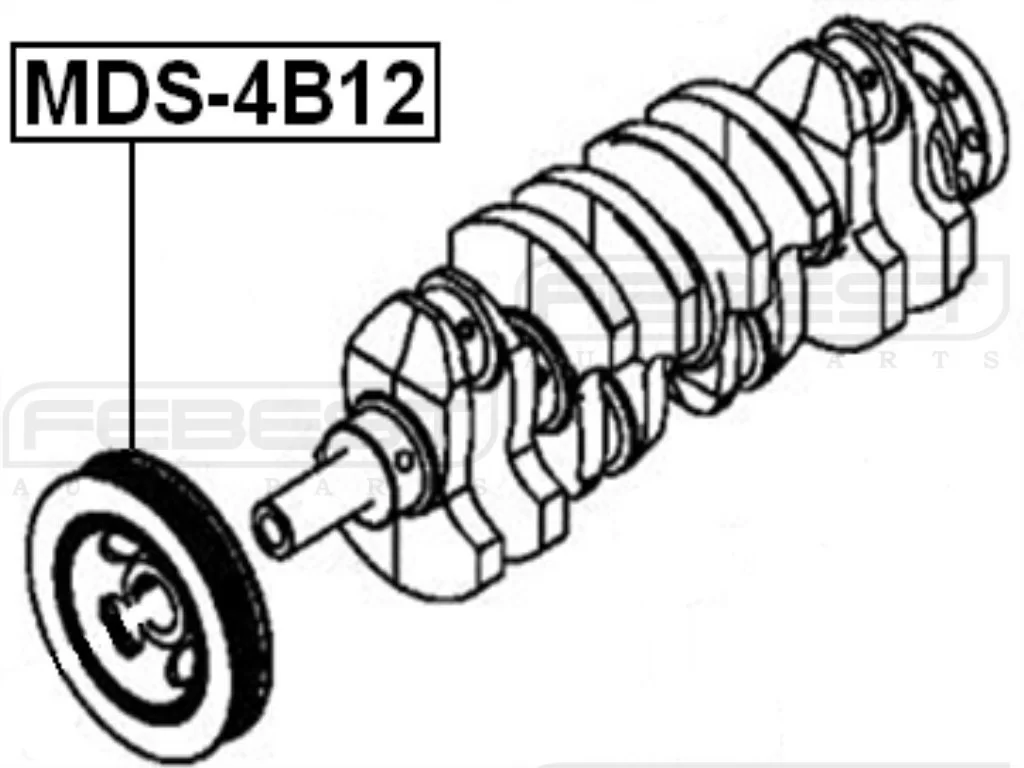 Koło pasowe wału korbowego - MITSUBISHI - [MDS-4B12] 1104A052,1104A102