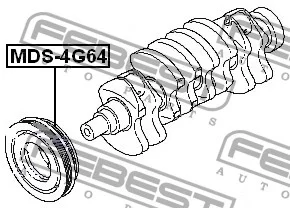 Koło pasowe wału korbowego - MITSUBISHI - [MDS-4G64] MD354477, MD376053