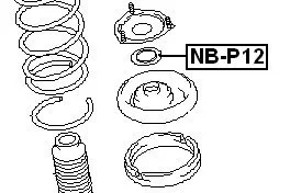 Łożysko górnego mocowania NISSAN - [NB-P12/AD-NS-021] (54325-2Y000) PRZÓD 