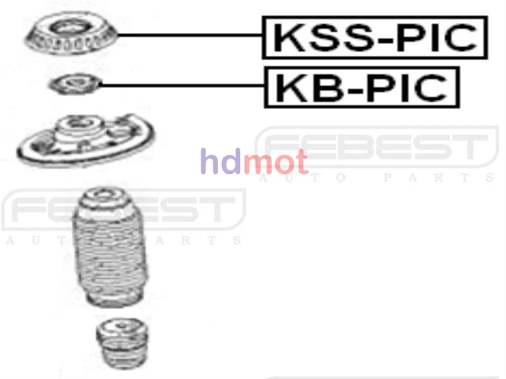 Łożysko górnego mocowania MITSUBISHI - [MB-004] MR29793­2, MR316535) PRZÓD 