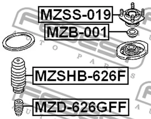 Łożysko górnego mocowania MAZDA - [MZB-001]  E112-34-38X LC62-34-38X PRZÓD 