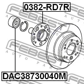 Łożysko koła przód HONDA -[ DAC38730040M] (44300-SAA-003) 38X73X40