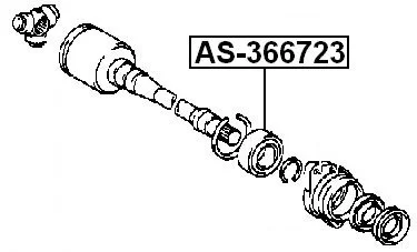 Łożysko pośrednie półosi TOYOTA [AS-366723](43045-20010) (36X67X23)