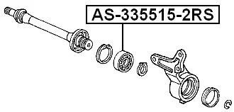 Łożysko pośrednie półosi HONDA [AS-335515-2RS]  91057SR3008 , 91057-SR3-008 (33X55X15)