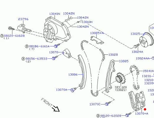 Napinacz łańcucha balansu NISSAN - [13070-6N215]