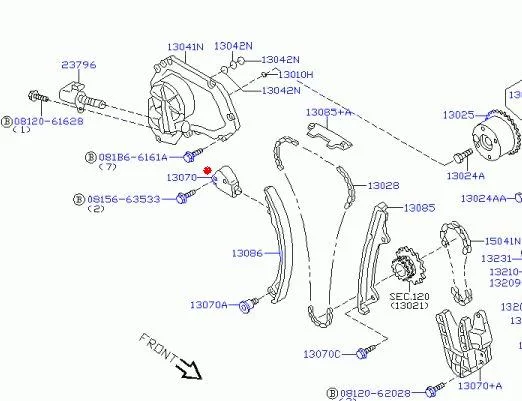 Napinacz łańcucha rozrządu NISSAN - [E71027](13070-6N20A,130706N20A)