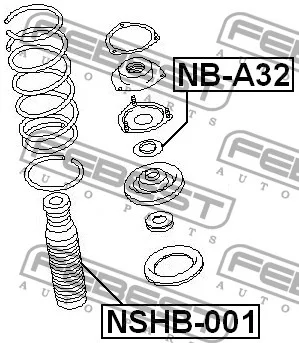 Osłona z odbojem amortyzatora przód INFINITI  NISSAN - [NSHB-001] (54050-0W002) 