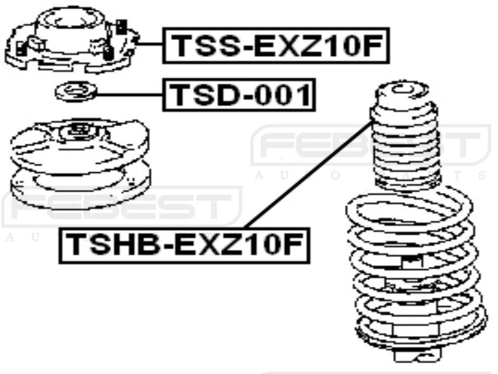 Osłona z odbojem amortyzatora przód TOYOTA - [TSHB-EXZ10F] 48331-12140