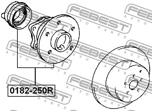 Piasta koła tył TOYOTA - [0182-250R](+ABS) 42450-05040,4245005040