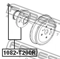 Piasta tylna - CHEVROLET [1082-T200R] (96471776) -ABS