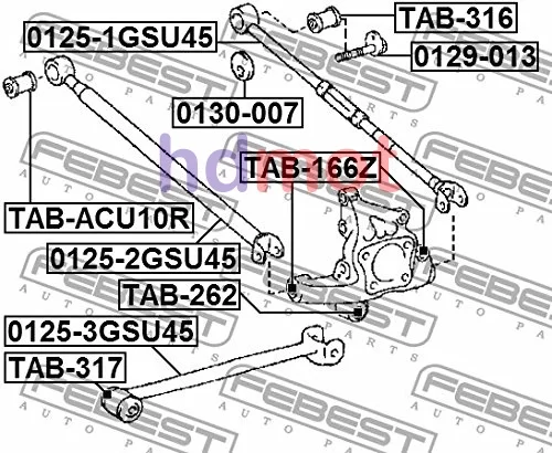 Podkładka regulacyjna wahacza tył LEXUS - [0130-007] 48198-48010