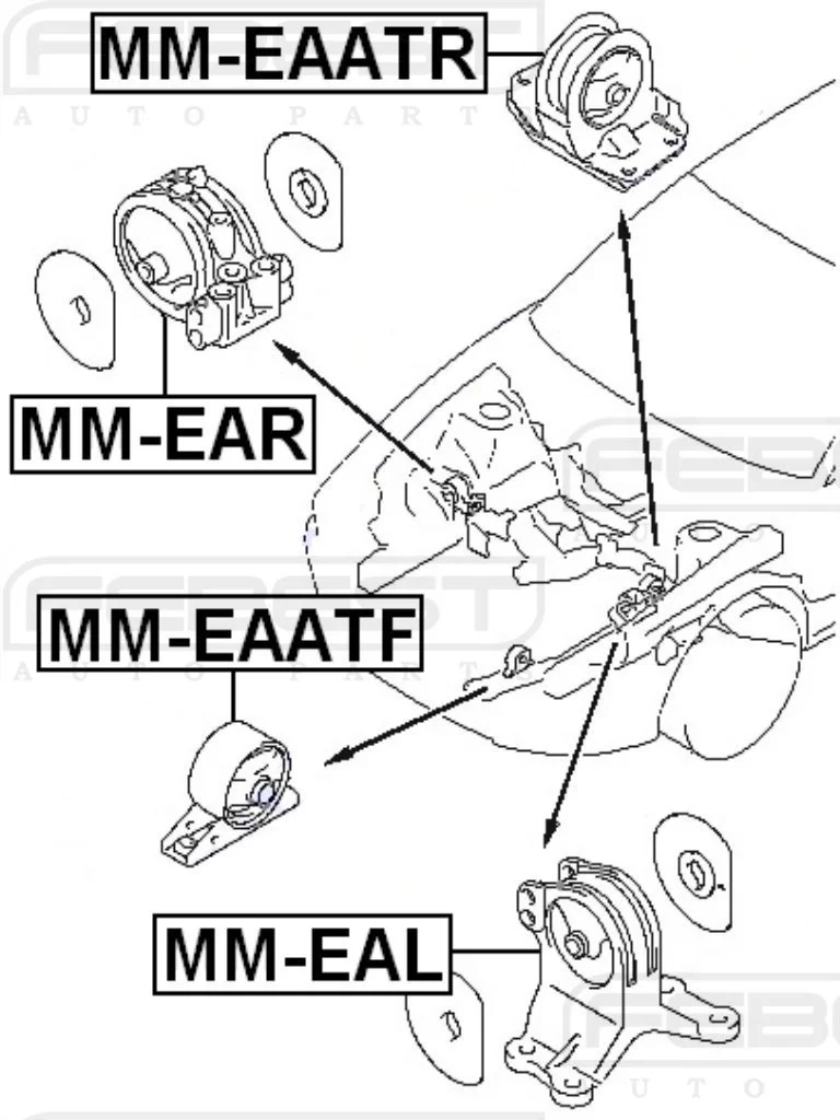 Poduszka przednia AT - MITSUBISHI [MM-EAATF] (MR198565)
