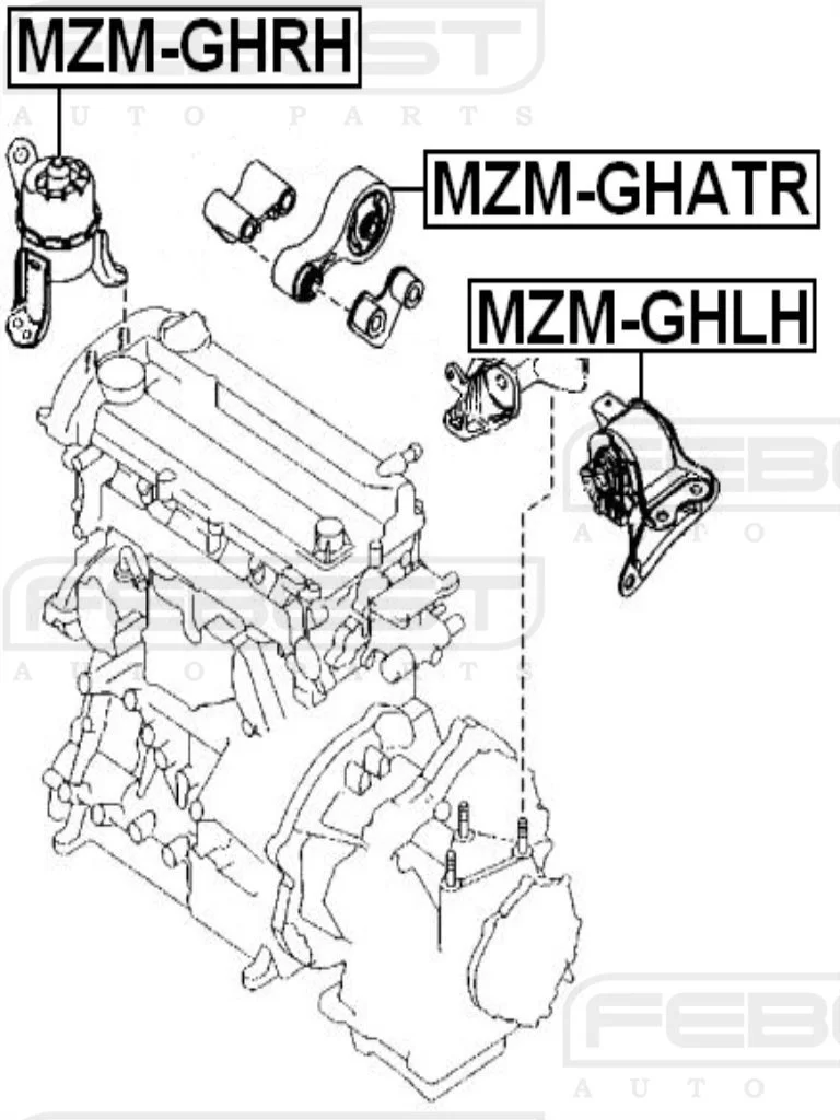 Poduszka silnika lewa - MAZDA (HYDRO)  [MZM-GHLH] GS1G39070A , GS1G39070C , GS1D39070D,GS1D-39-070C