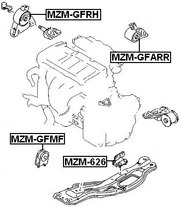  Poduszka silnika przód MAZDA - GE4T-39-050A , GE4T39050A