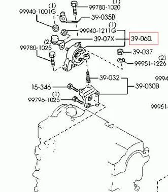 Poduszka silnika przednia górna prawa - MAZDA  [GE6R-39-060D]