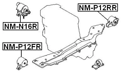 Poduszka silnika przednia NISSAN -[NM-P12FR](11270-BU000)