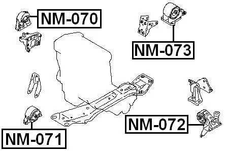 Poduszka silnika przednia NISSAN -[NM-071]11270-AU400 , 11270AU400