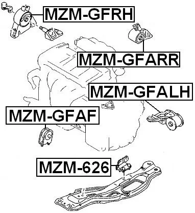 Poduszka silnika przód MAZDA -[MZM-GFAF](GE6T-39-050A,GE6T39050A,L081-39-050A,L08139050A) AT