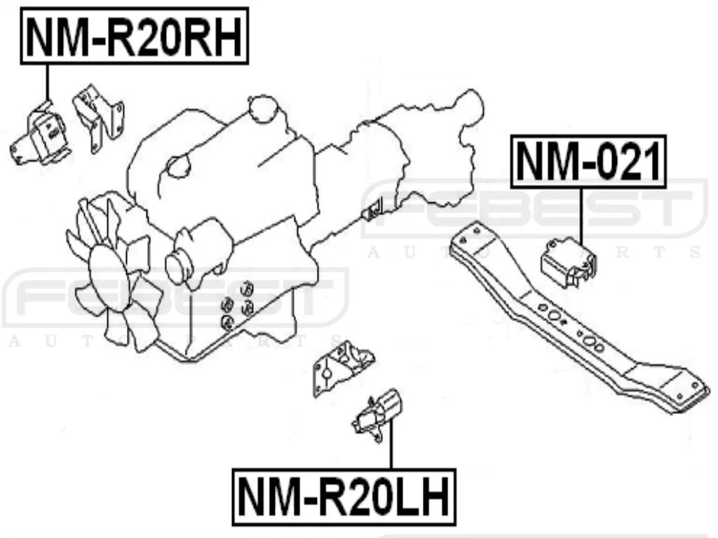 Poduszka silnika (skrzyni biegów) tylna - NISSAN [NM-021] 11320-7F000 ,113207F000